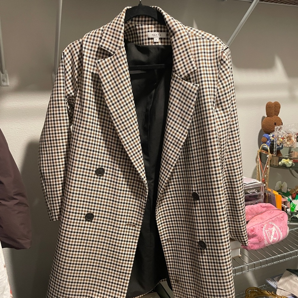 VETTA Plaid Convertible Blazer and Vest | Size Small | Office, Contemporary